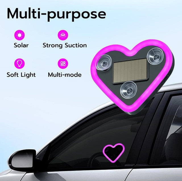 Generic Plastic Heart Shape Car Light (Pink)