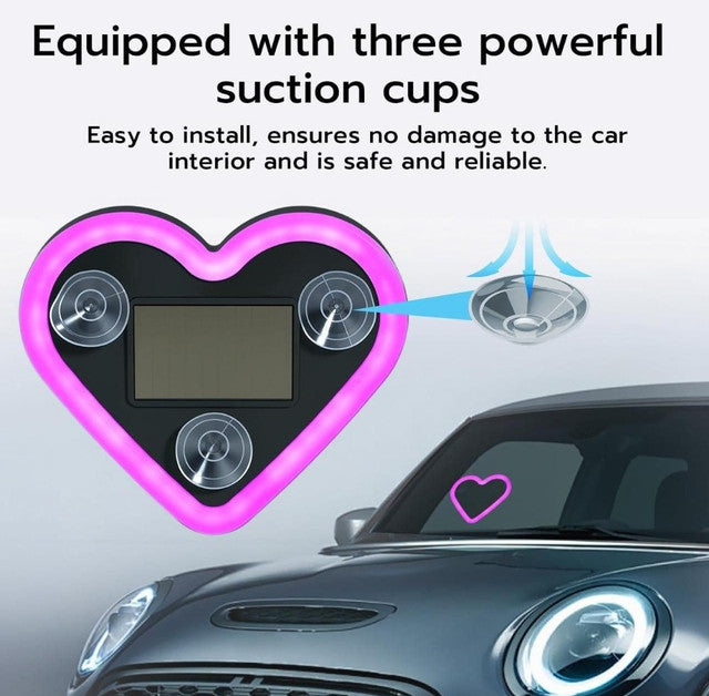 Generic Plastic Heart Shape Car Light (Pink)
