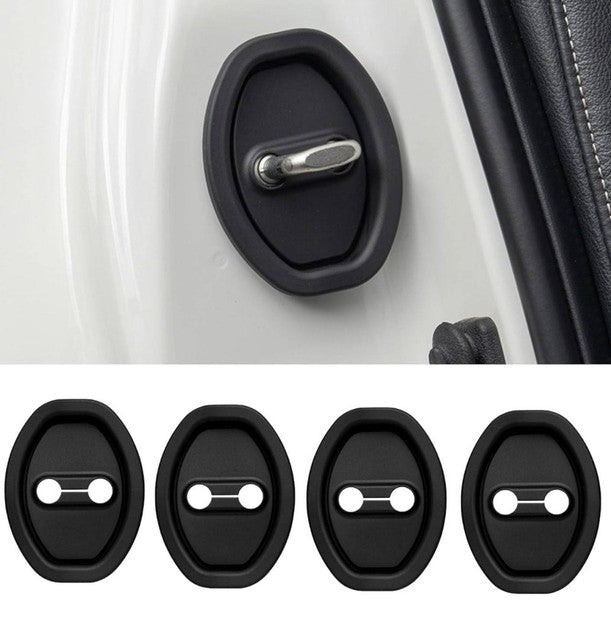 Generic Pack of 2Silicone Car Door Lock Protector Cover - 4 Pieces Set (Black)