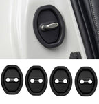 Pack of 2Silicone Car Door Lock Protector Cover - 4 Pieces Set (Black)