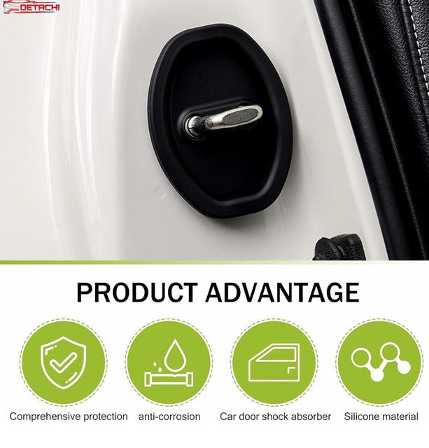 Generic Pack of 2Silicone Car Door Lock Protector Cover - 4 Pieces Set (Black)
