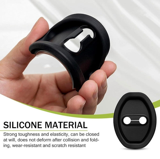 Generic Pack of 2Silicone Car Door Lock Protector Cover - 4 Pieces Set (Black)