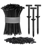Nylon 150 Pieces set Nylon Universal Cable Tie Buckle Set (Black)
