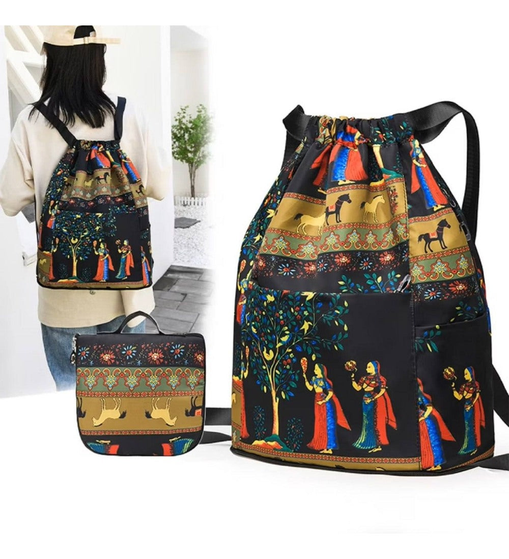 Generic Nylon-Polyester Printed Backpack (Multicolor)