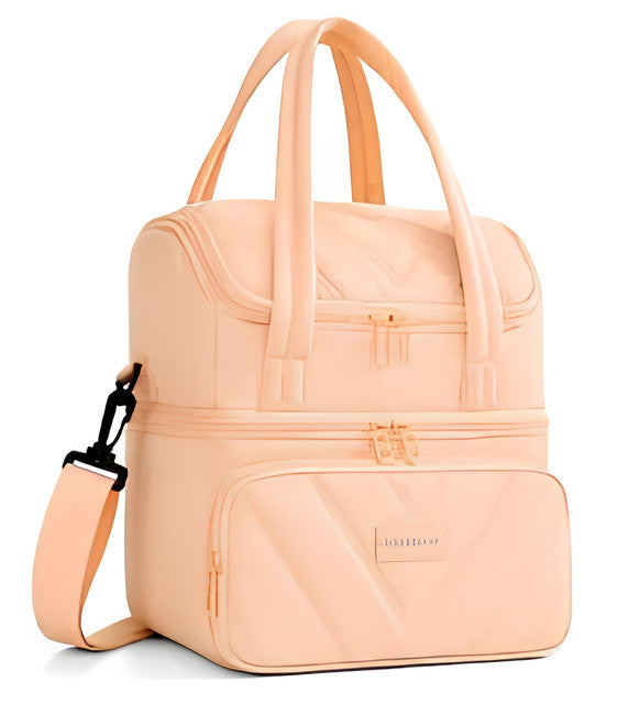 Cotton Dual Zipper Lunch Bag (Multicolor)