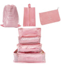 Generic Nylon 7 Pcs Travel Waterproof Storage Bag (Pink)