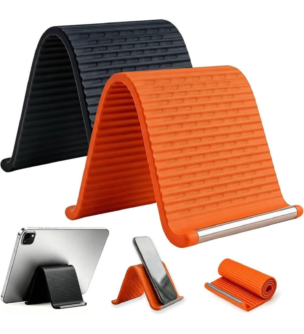 Generic Silicone Flexible Phone Holder (Orange-Black)