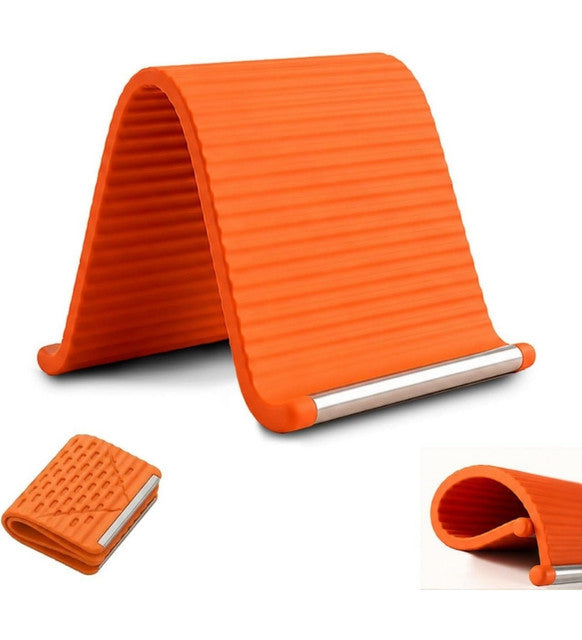 Generic Silicone Flexible Phone Holder (Orange-Black)