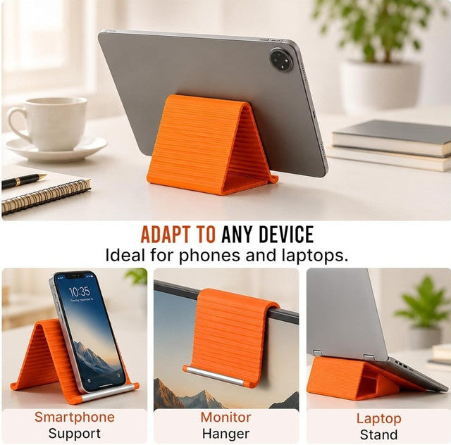 Generic Silicone Flexible Phone Holder (Orange-Black)