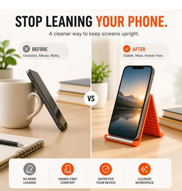 Generic Silicone Flexible Phone Holder (Orange-Black)