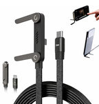 Aluminum Alloy 2-In-1 Invisible Holder Charger Cable (Black)