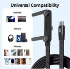 Aluminum Alloy 2-In-1 Invisible Holder Charger Cable (Black)