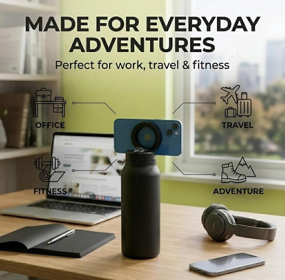 Generic Stainless Steel Magsafe Water Bottle (Black)
