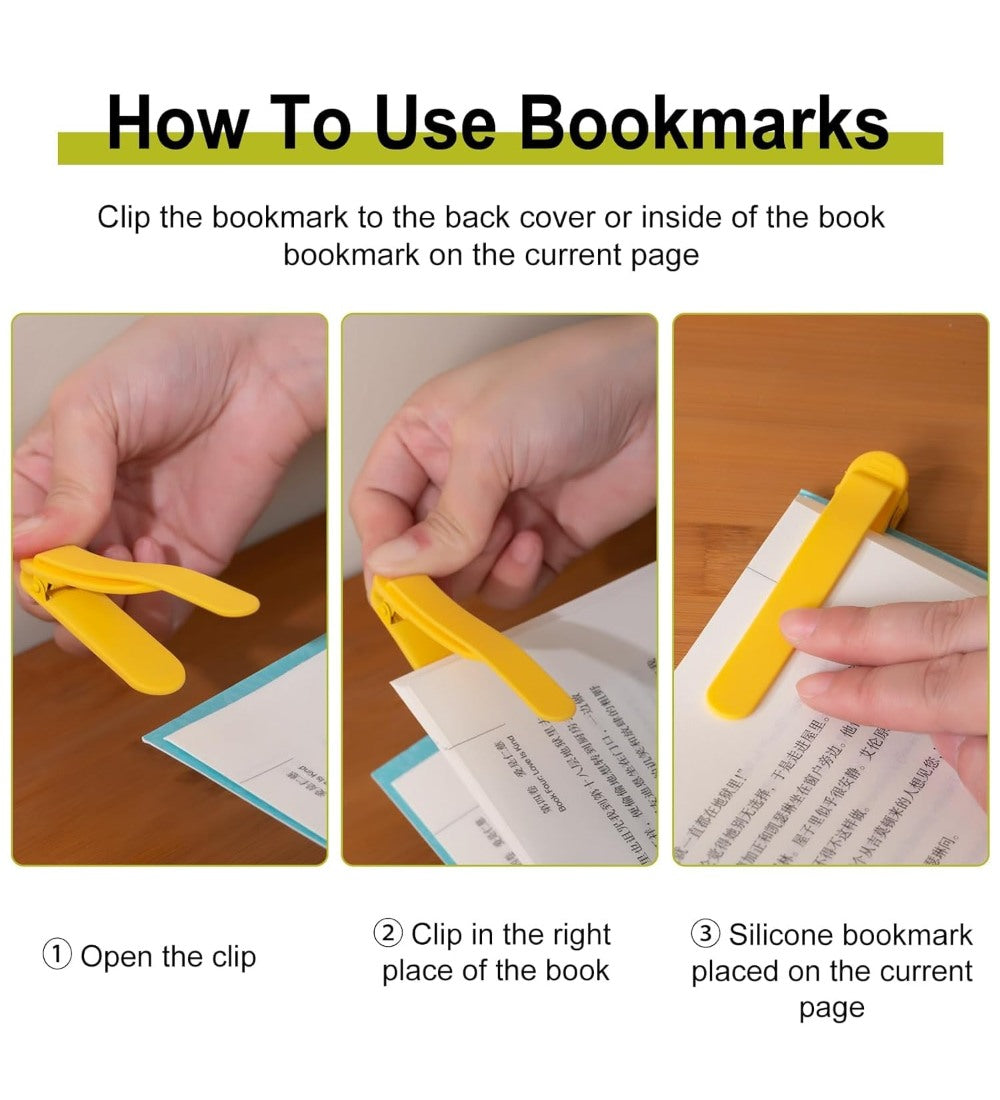 Generic Silicone 3 pieces Set Smart Bookmark Clip (Multicolor)