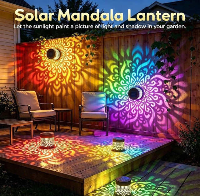 Generic Metal Solar Mandala Lights (Multicolor)
