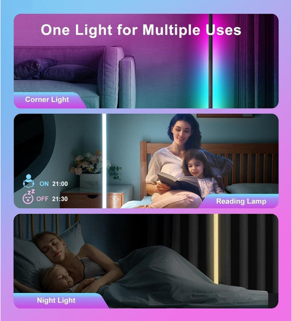 Generic Aluminium� Smart RGB LED Corner Lamp With App (Multicolor)