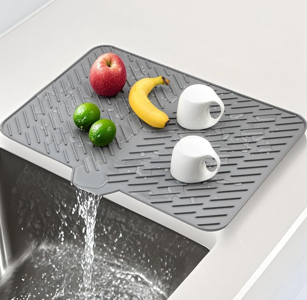 Generic Silicone Dish Drying Mat Size 14*12 Inch (Grey)