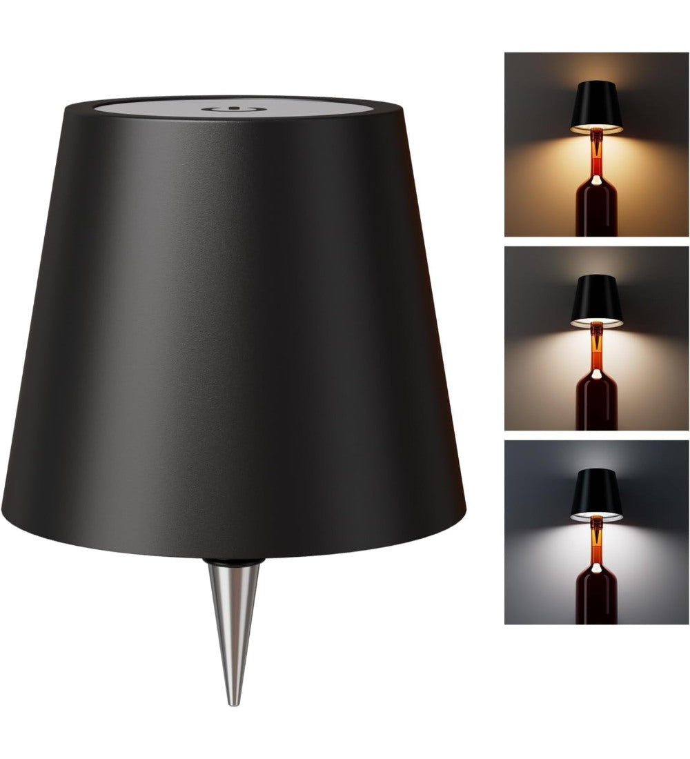 Generic Plastic Wireless Wine Bottle Lamp (Black)