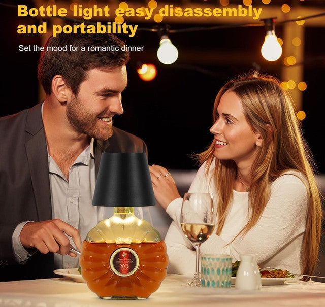 Generic Plastic Wireless Wine Bottle Lamp (Black)