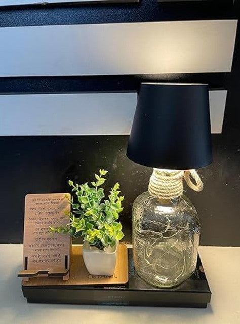 Generic Plastic Wireless Wine Bottle Lamp (Black)