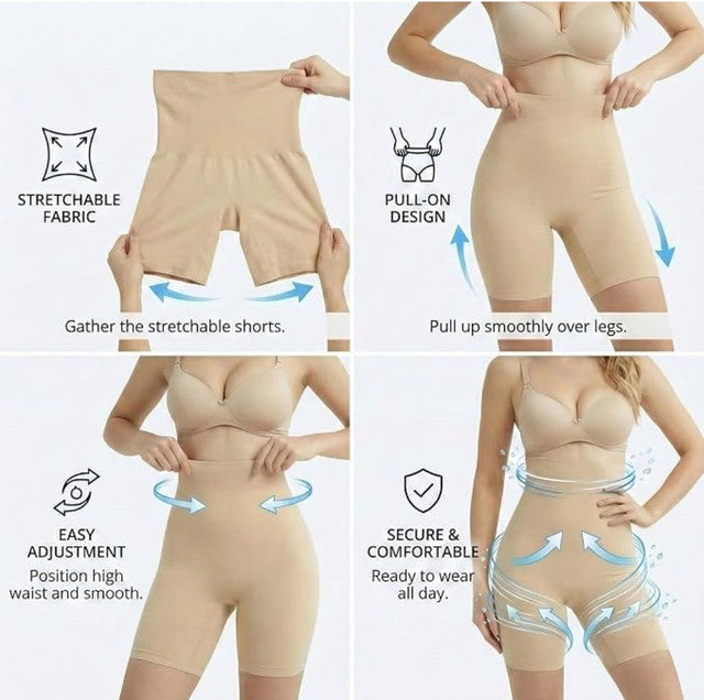 Generic Nylon Women's Heavy Shapewear (Beige-Black)