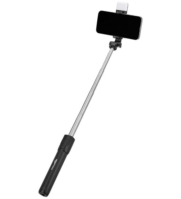 Generic Plastic -Stainless Steel Selfie Stick (Black)