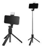 Plastic -Stainless Steel Selfie Stick (Black)