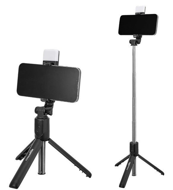 Generic Plastic -Stainless Steel Selfie Stick (Black)