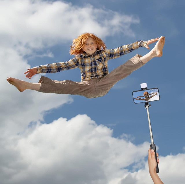 Generic Plastic -Stainless Steel Selfie Stick (Black)