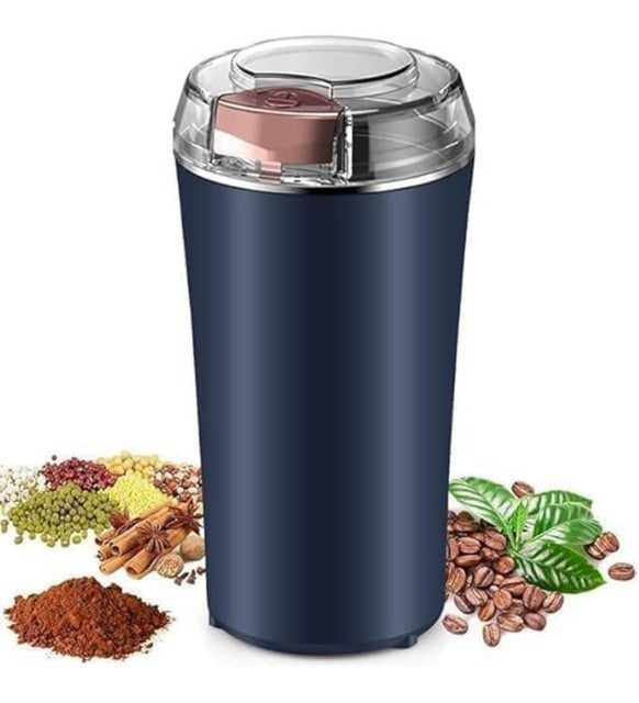 Generic Plastic-Stainless Steel Electric Coffee Bean Grinder (Navy Blue)