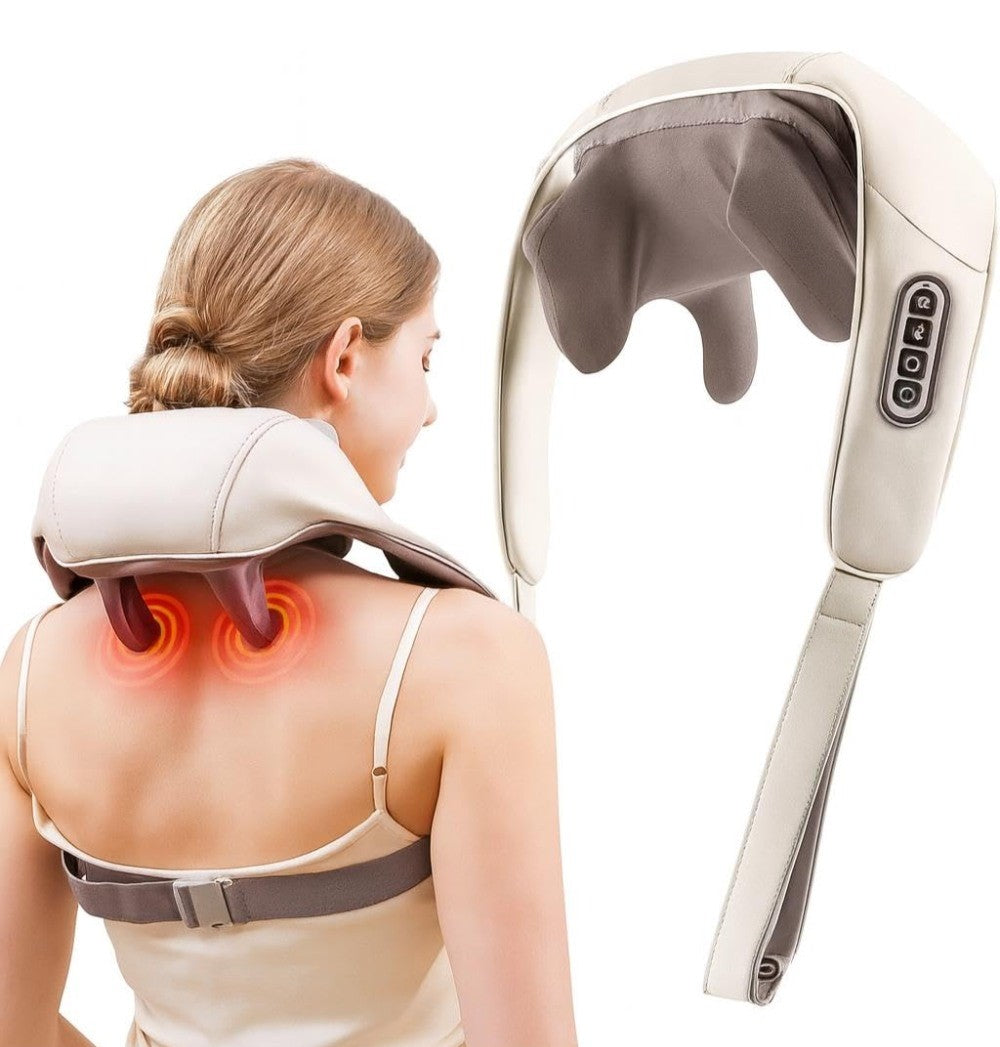 Generic Faux Leather Neck Massager (Grey)