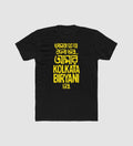 Men's Polyester Printed Round Neck Short Sleeve T-Shirt (Black)