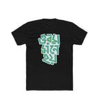Men's Polyester Printed Round Neck Short Sleeve T-Shirt (Black)