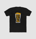 Men's Polyester Printed Round Neck Short Sleeve T-Shirt (Black)