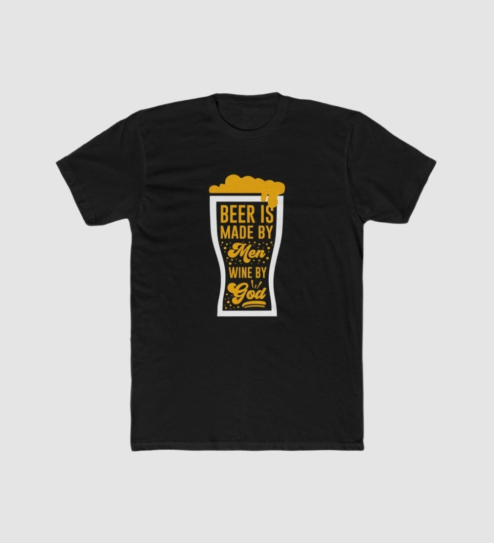 Men's Polyester Printed Round Neck Short Sleeve T-Shirt (Black)