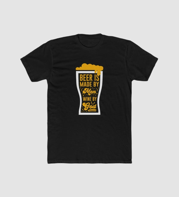 Men's Polyester Printed Round Neck Short Sleeve T-Shirt (Black)
