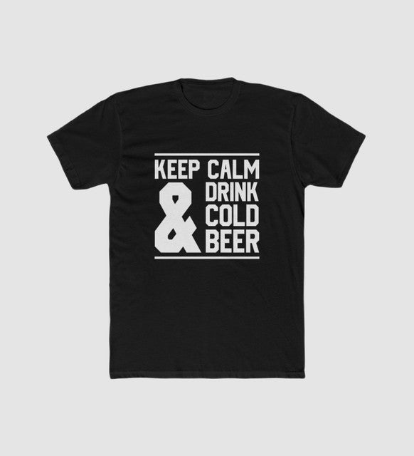 Men's Polyester Printed Round Neck Short Sleeve T-Shirt (Black)