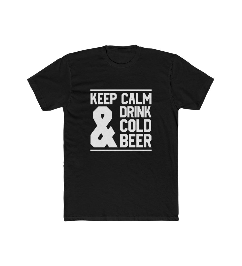 Men's Polyester Printed Round Neck Short Sleeve T-Shirt (Black)