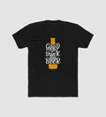 Men's Polyester Printed Round Neck Short Sleeve T-Shirt (Black)