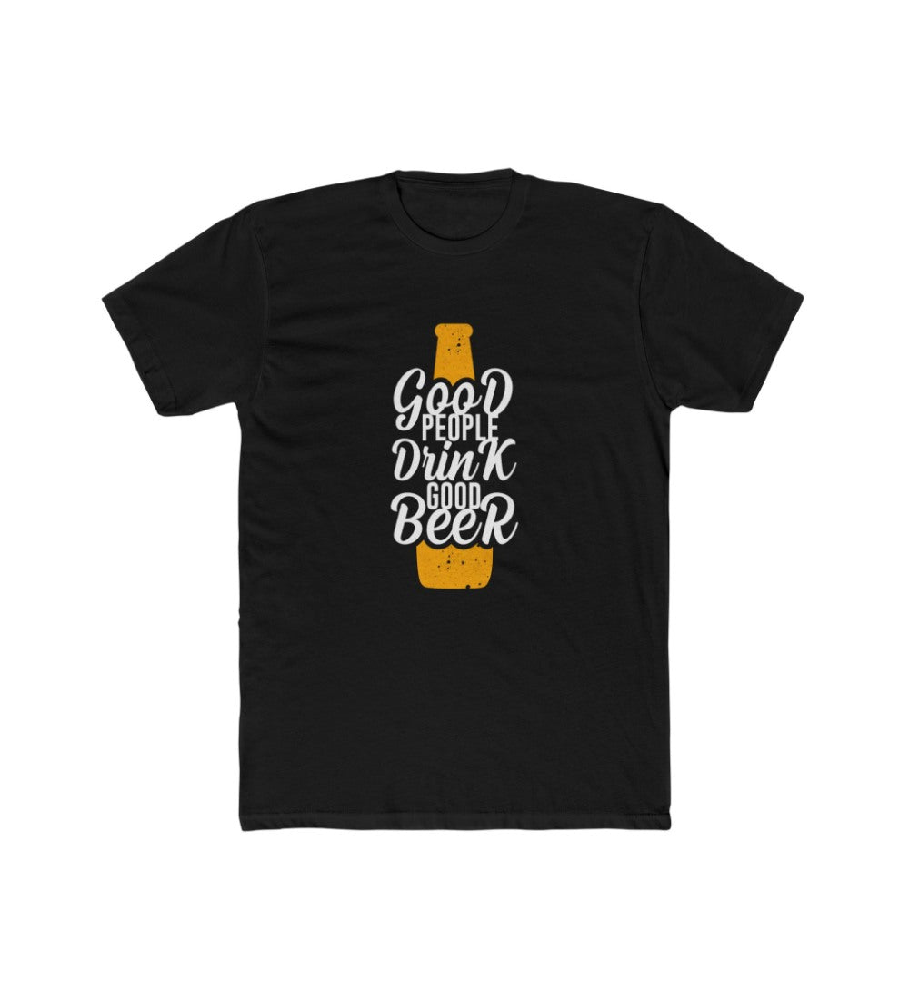 Men's Polyester Printed Round Neck Short Sleeve T-Shirt (Black)