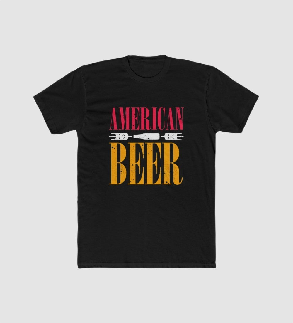Men's Polyester Printed Round Neck Short Sleeve T-Shirt (Black)