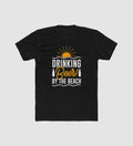 Men's Polyester Printed Round Neck Short Sleeve T-Shirt (Black)