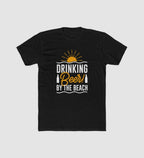 Men's Polyester Printed Round Neck Short Sleeve T-Shirt (Black)