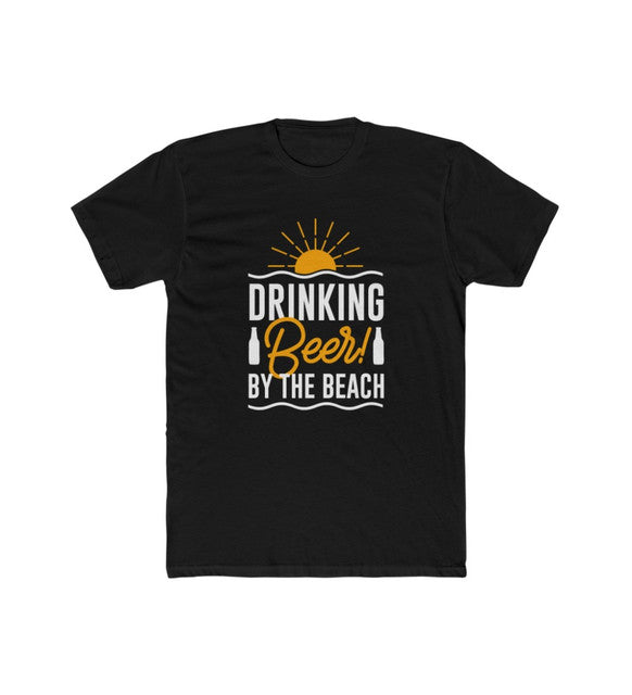Men's Polyester Printed Round Neck Short Sleeve T-Shirt (Black)