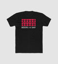 Men's Polyester Printed Round Neck Short Sleeve T-Shirt (Black)