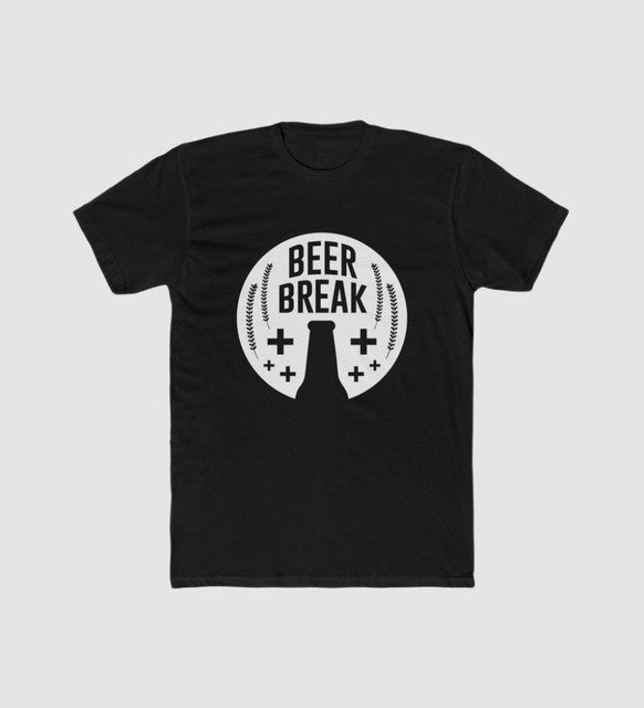 Men's Polyester Printed Round Neck Short Sleeve T-Shirt (Black)