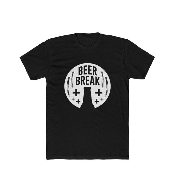 Men's Polyester Printed Round Neck Short Sleeve T-Shirt (Black)
