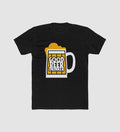 Men's Polyester Printed Round Neck Short Sleeve T-Shirt (Black)