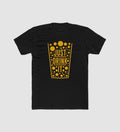 Men's Polyester Printed Round Neck Short Sleeve T-Shirt (Black)