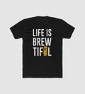 Men's Polyester Printed Round Neck Short Sleeve T-Shirt (Black)